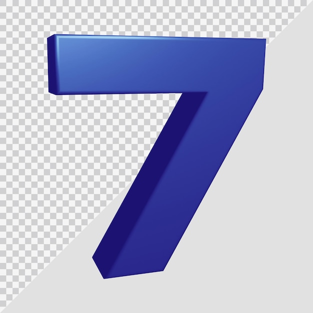 3d rendering of number 7