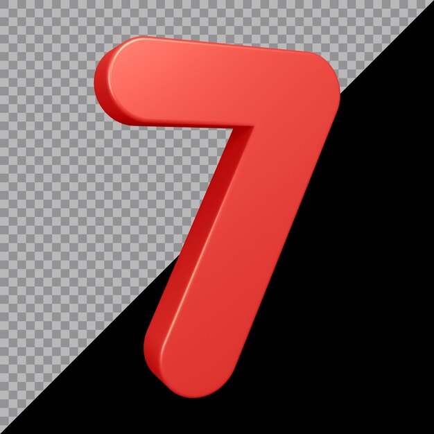 3d rendering of number 7