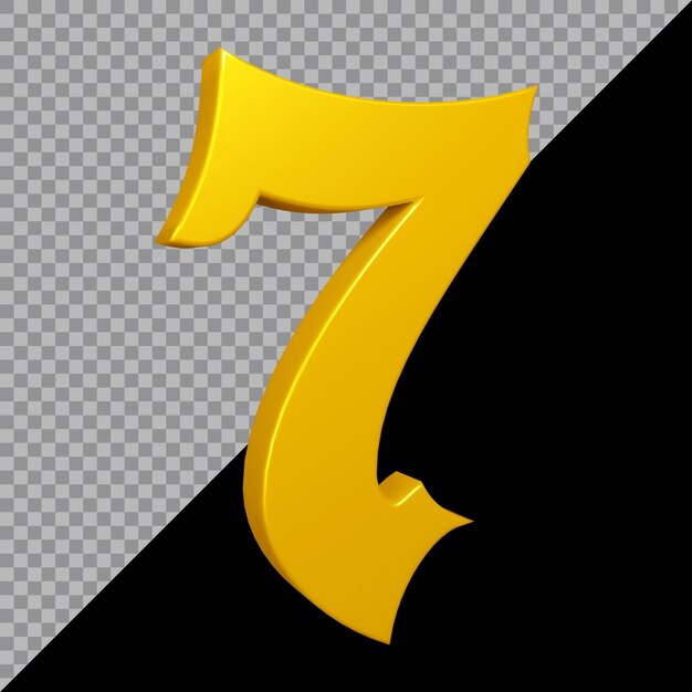 3d rendering of number 7