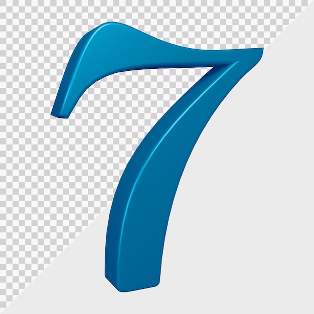 3d rendering of number 7