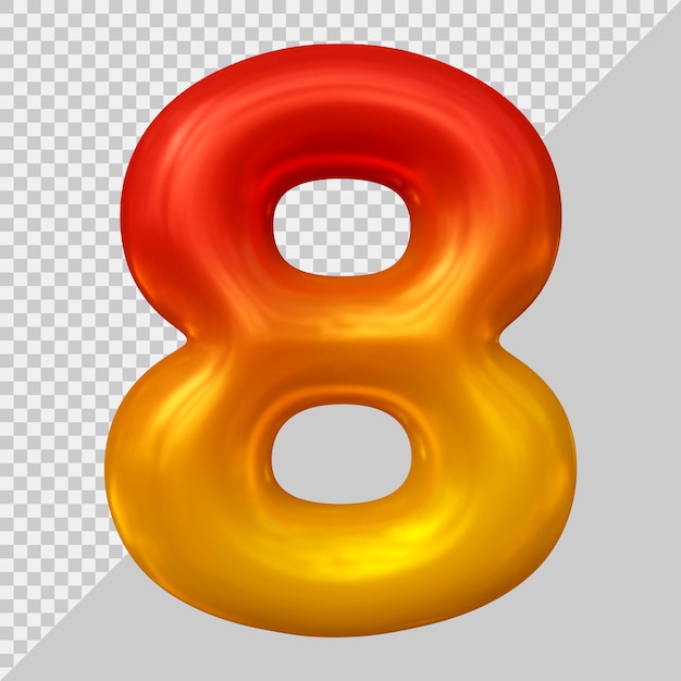 3d rendering of number 8 balloon