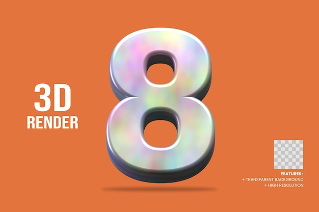 3d rendering number 8 isolated