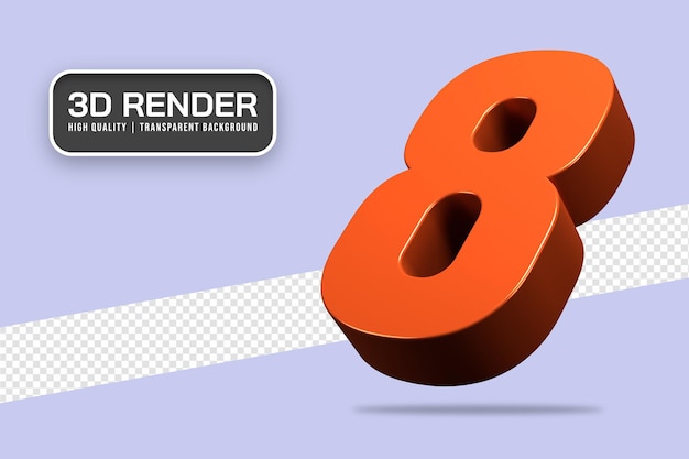 3d rendering number 8 isolated