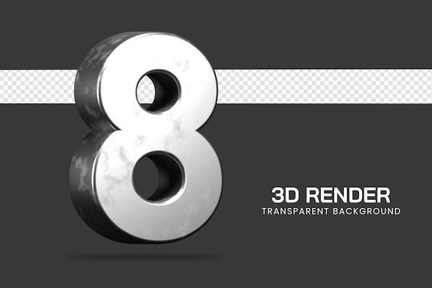 3d rendering number 8 isolated