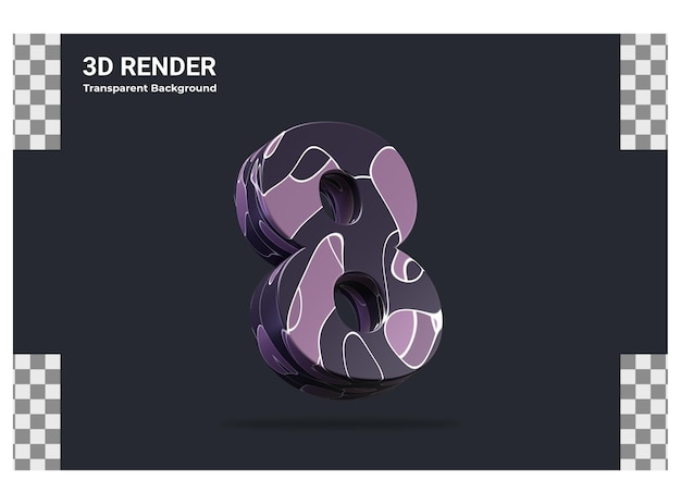 3d rendering number 8 isolated