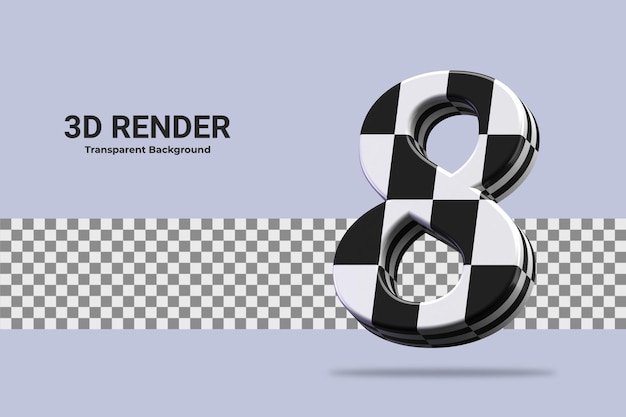 3d rendering number 8 isolated