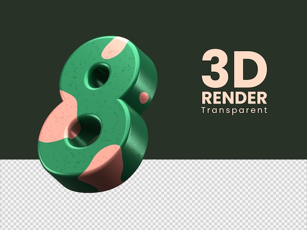 3d rendering number 8 isolated