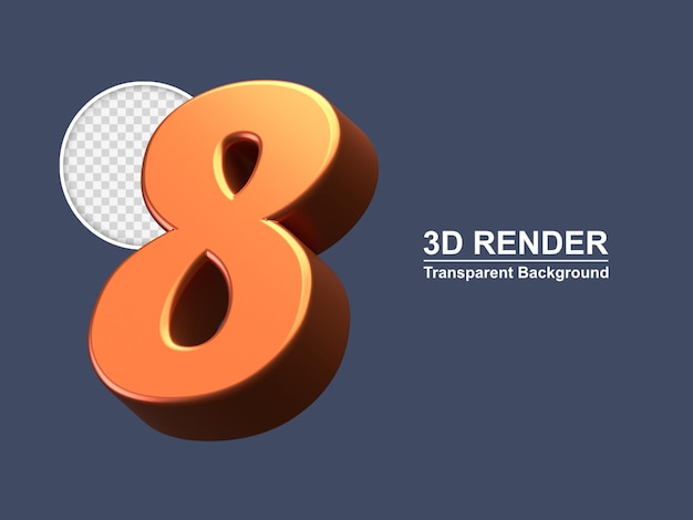 3D рендеринг номер 8 изолированные