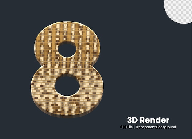 3d рендеринг номер 8 изолированные