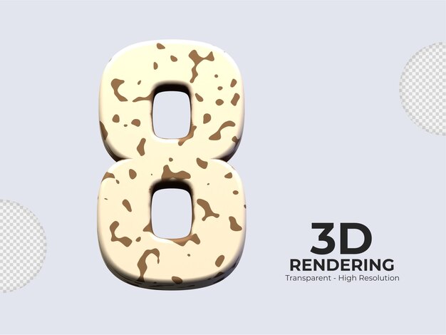 3d рендеринг номер 8 изолированные