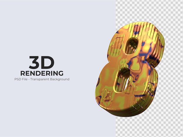 3d rendering number 8 isolated