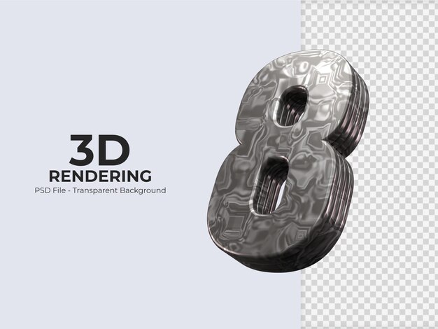 3d rendering number 8 isolated