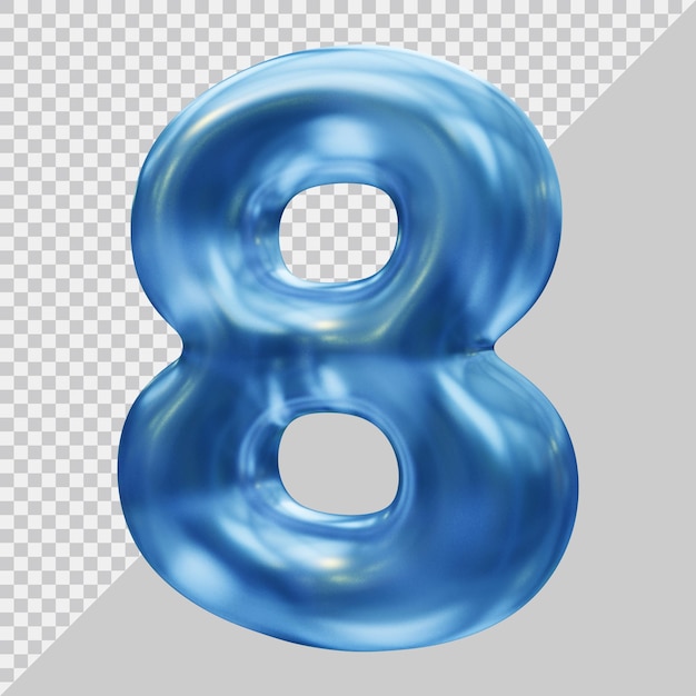 Rendering 3d del numero 8 con stile moderno