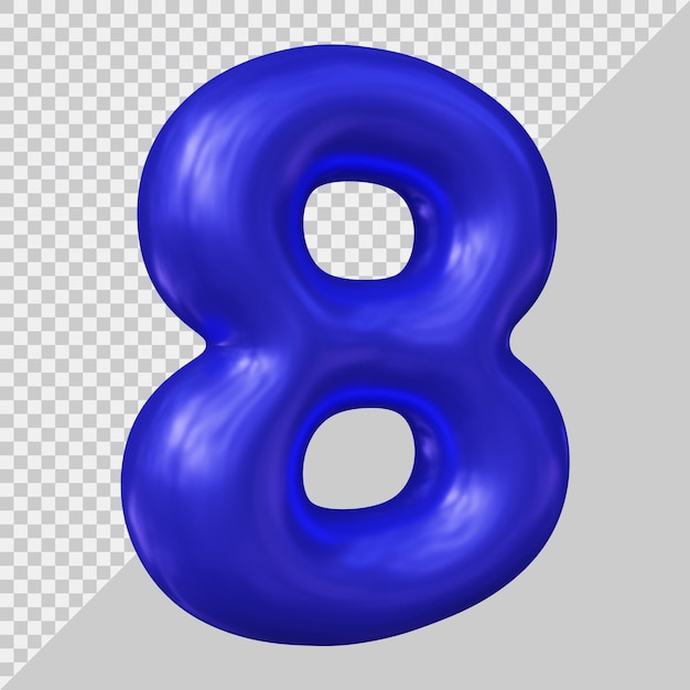 3d rendering of number 8 with modern style