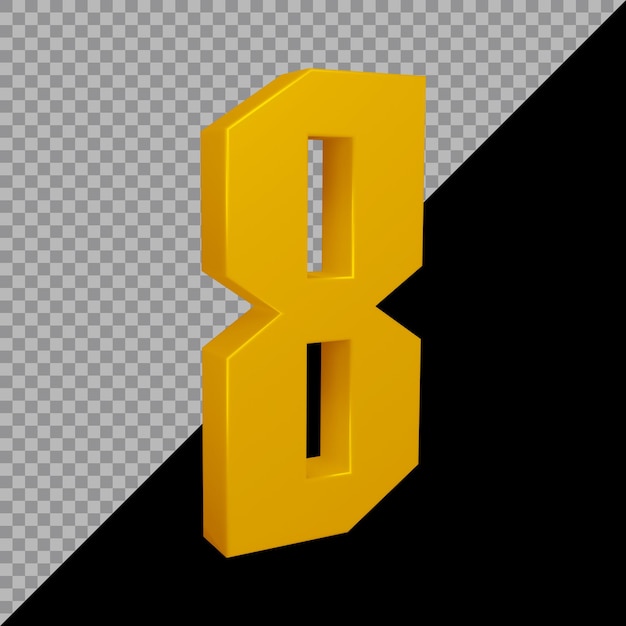 3d rendering of number 8