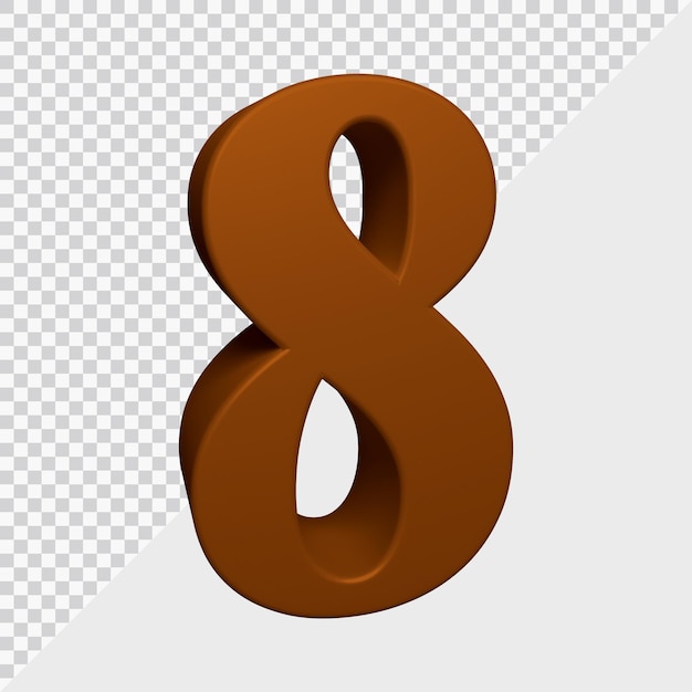 3d rendering of number 8