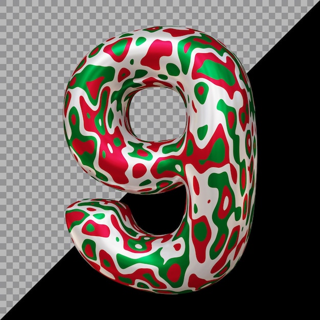 Rendering 3d del palloncino numero 9