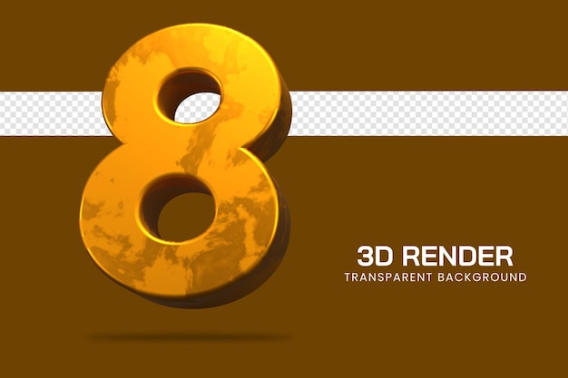 Rendering 3d numero 9 isolato