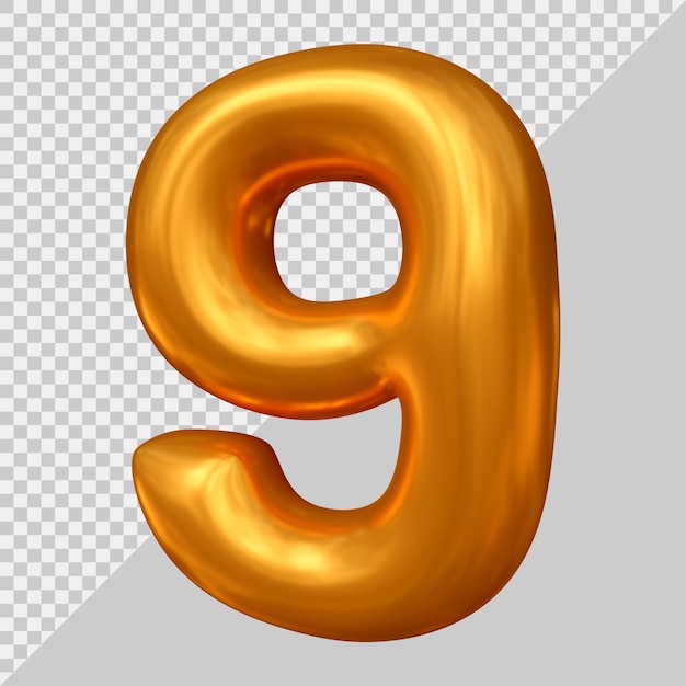 3d rendering of number 9 with modern style