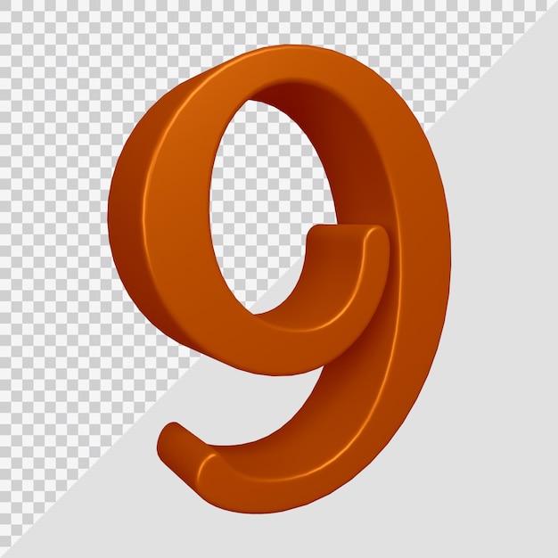 3d rendering of number 9