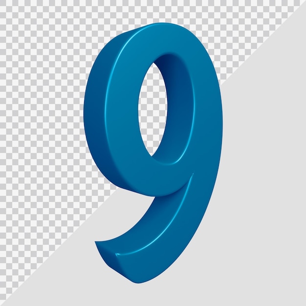 เรนเดอร์ 3 มิติ ของหมายเลข 9