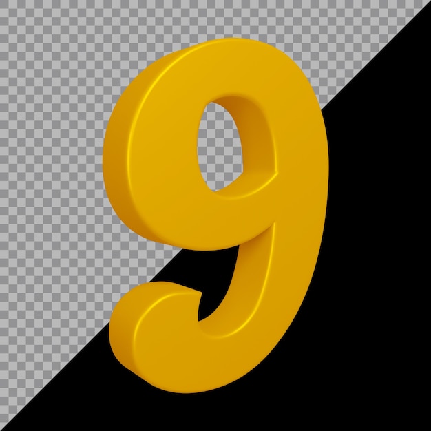 3d rendering of number 9