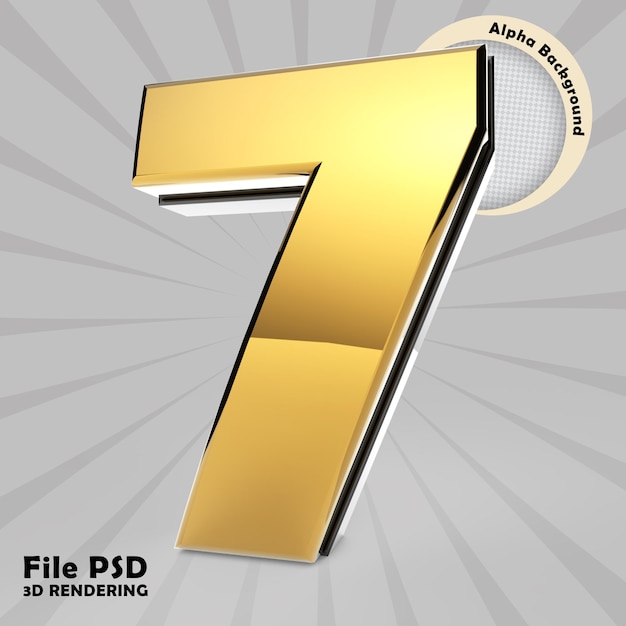 PSD 3d rendering of a number gold