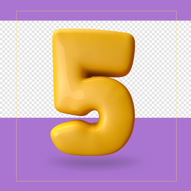 PSD 3d rendering of number