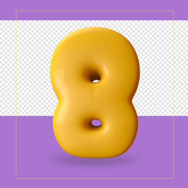 PSD 3d rendering of number