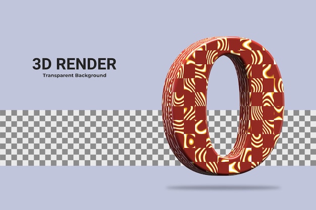 PSD 3d-rendering nummer 0 geïsoleerd