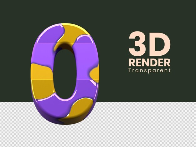 3d-rendering nummer 0 geïsoleerd