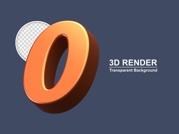 3d-rendering nummer 0 geïsoleerd