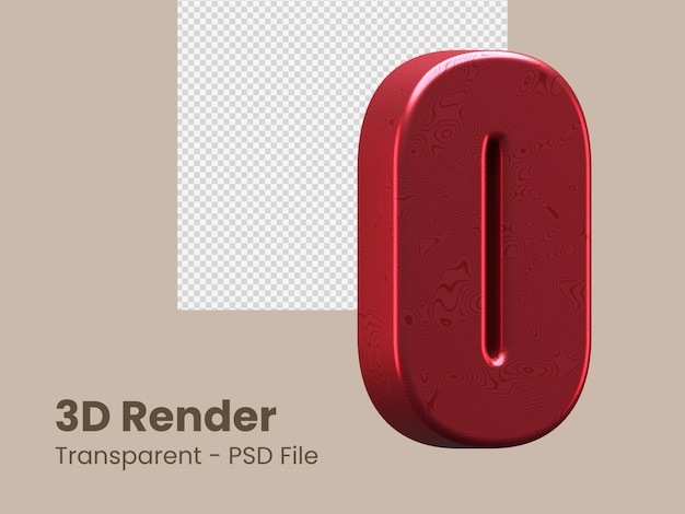 3d-rendering nummer 0 geïsoleerd