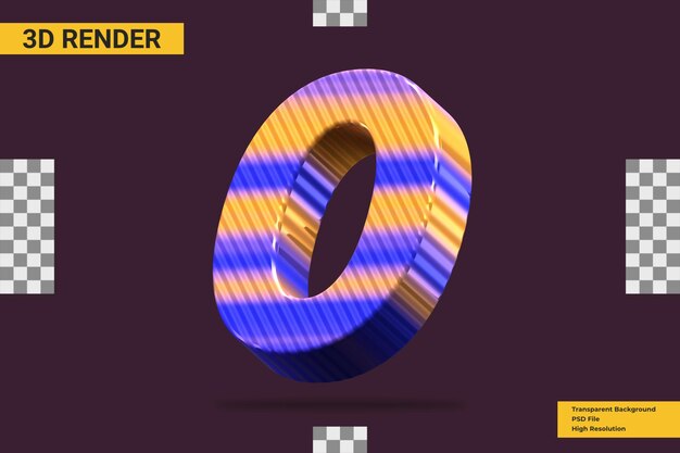 3D-rendering nummer 0 isolert