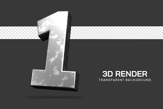 3D-rendering nummer 1 geïsoleerd
