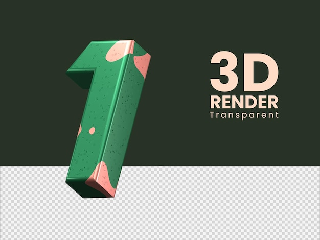 3d-rendering nummer 1 geïsoleerd