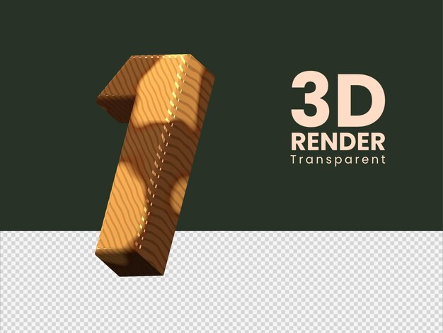 3d-rendering nummer 1 geïsoleerd