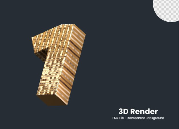 3D-rendering nummer 1 geïsoleerd