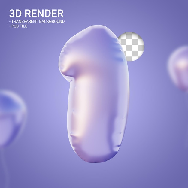 3D-rendering nummer 1 zeer peri paarse kleur