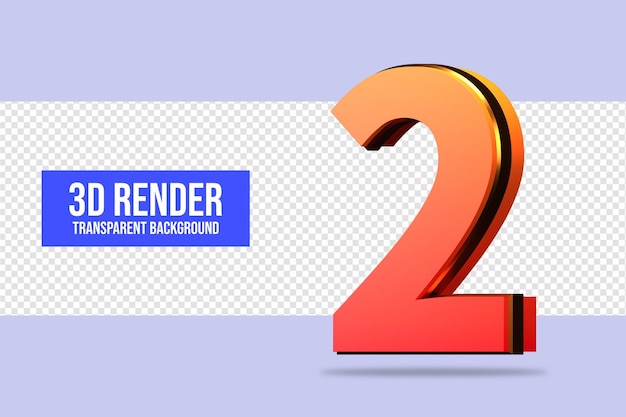 3D-rendering nummer 2 geïsoleerd