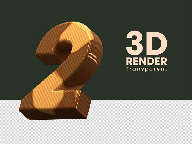 PSD 3d-rendering nummer 2 geïsoleerd