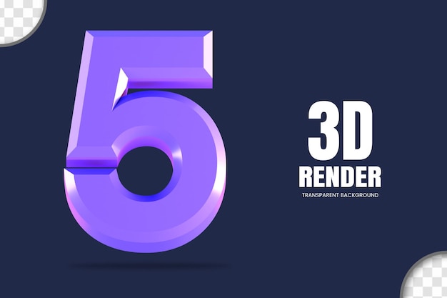 3d-rendering nummer 5 geïsoleerd