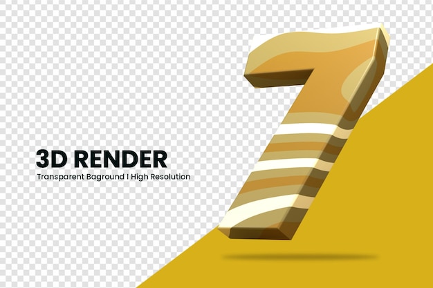 3D-rendering nummer 7 geïsoleerd