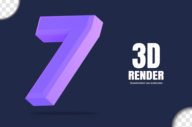 PSD 3d-rendering nummer 7 geïsoleerd