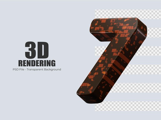 3d-rendering nummer 7 geïsoleerd