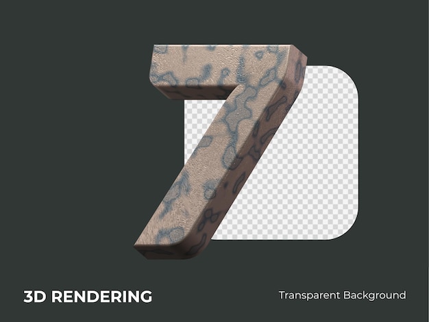 3d-rendering nummer 7 geïsoleerd