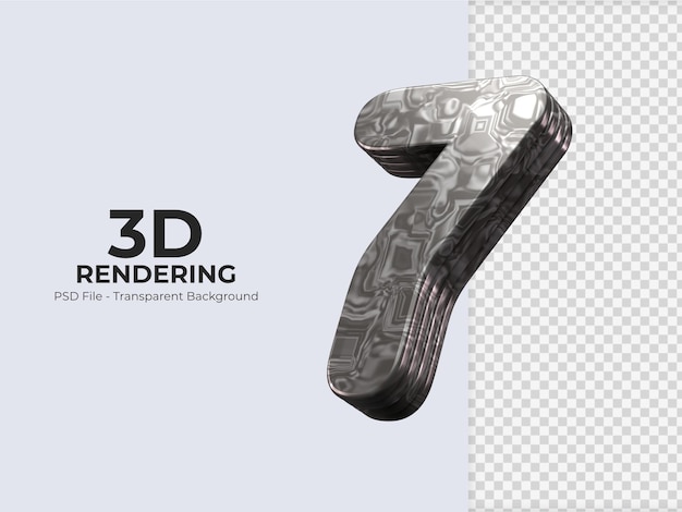 3D-rendering nummer 7 geïsoleerd