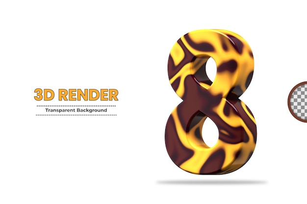 3d-rendering nummer 8 geïsoleerd