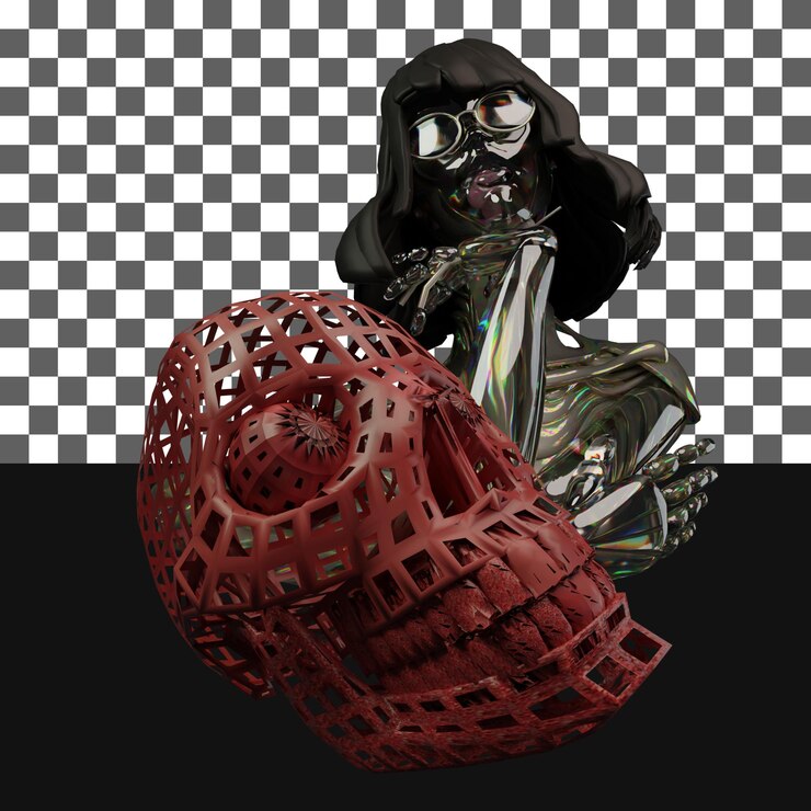 PSD 3d rendering obiektów shaper plakat