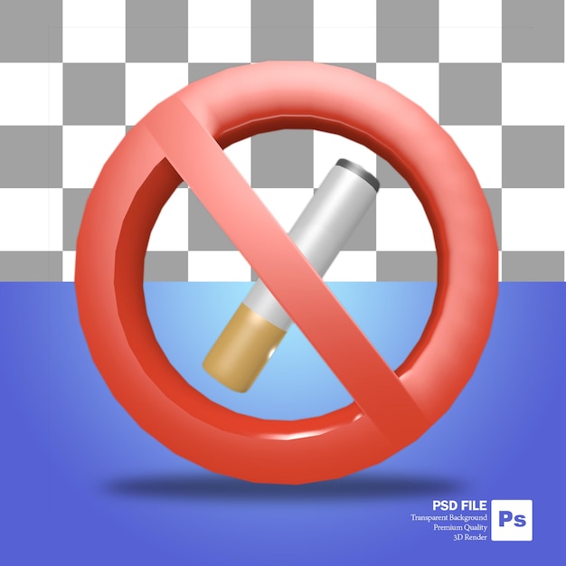 PSD 3d rendering object no smoking areaicon